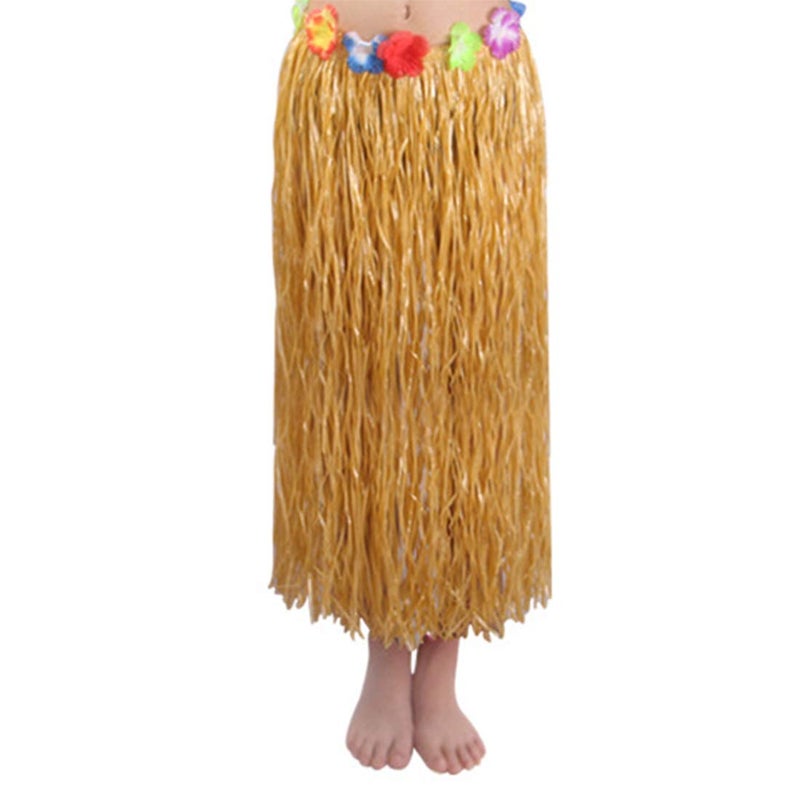 NEWCREATIVETOP 32" Adult's Flowered Luau Hula Skirts Pack of 3,Assorted Colors (Grass) - Image 3